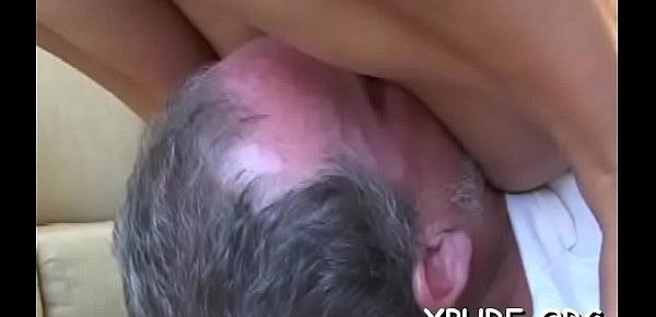  Sluty dominas smother a feeble lad with ass and tits